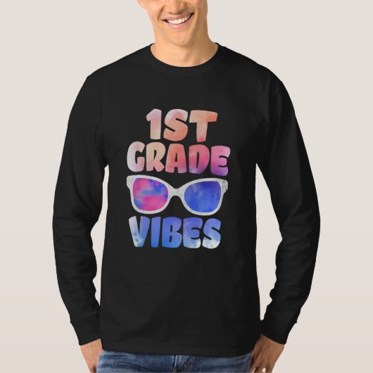 T-shirt Kids Back To School 1st Grade Vibes First Day Teac (Devant)