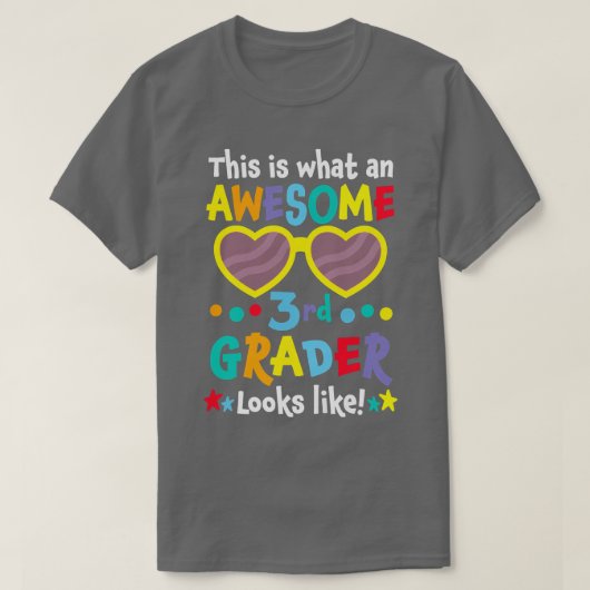 T-shirt Kids Back to School 3rd Grade Awesome Third Grader (Design devant)