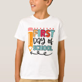 T-shirt Kids Back to School Shirt with Cute Pencil Art (Devant)