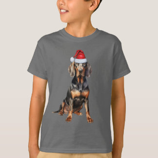 T-shirt Kids Black Tan Coonhound Dog Lover Funny Christmas