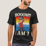 T-shirt Kids Boom I'm 7 Dabbing 7th Birthday Seven Years<br><div class="desc">Enfants Boom I'm 7 Dabbing 7th Birthday Sept Ans Retro</div>
