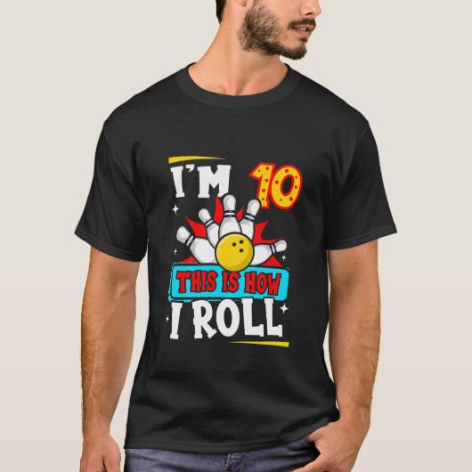 T-shirt Kids Bowling Motif pour 10 Year Old Little Bowler  (Devant)