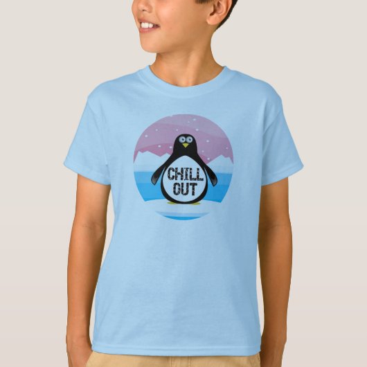 T-shirt Kids Chill Out Penguin T Shirt (Devant)