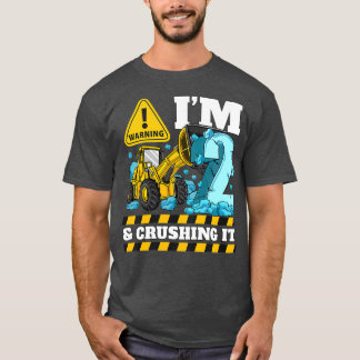 T-shirt Kids Construction Truck 2nd Birthday Shirt Boy 2 B