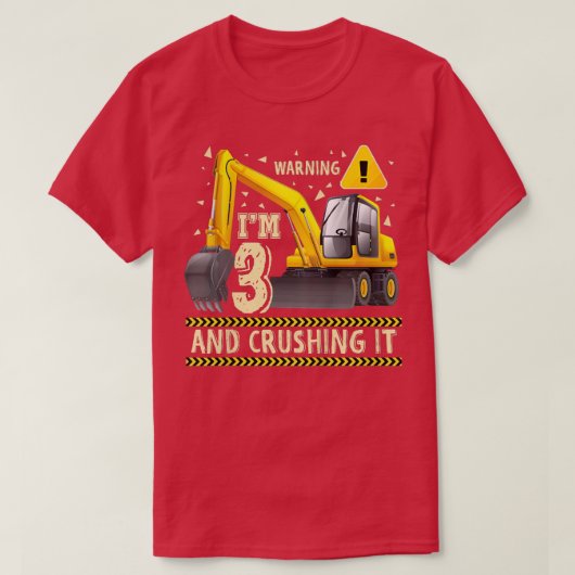 T-shirt Kids Construction Truck 3rd Birthday 3 Years Old D (Design devant)