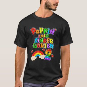 T-shirt Kids Cool Poppin' Into Kindergarten 2 Cute Rainbow