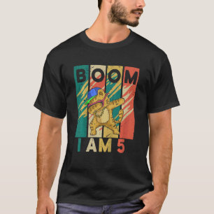 T-shirt Kids Dabbing Cat 5 Years Old Happy 5th Birthday Bo