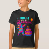 T-shirt Kids Dabbing Llama Birthday Funny Bday Party Tee (Devant)