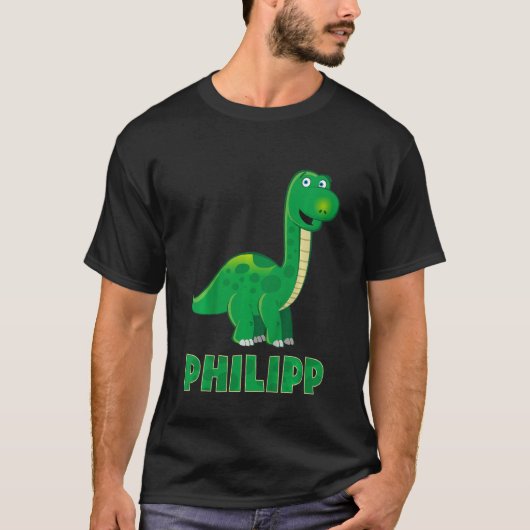 T-shirt Kids Dino dinosaur name Philip (Devant)