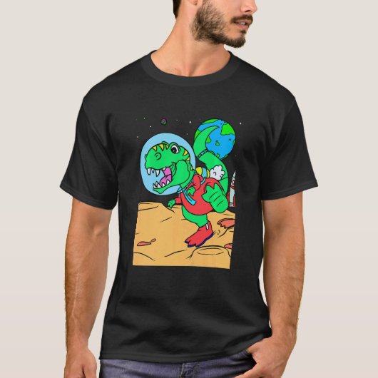 T-shirt Kids Dino Planet & Dinosaurs In Space (Devant)