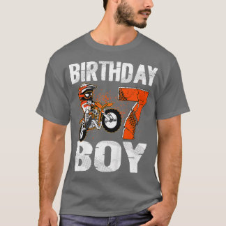 T-shirt Kids Dirt Bike Rider 7 Years Old Motocross 7th Bir