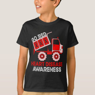 T-shirt Kids Dump Truck Red Ribbon Heart Disease Awareness