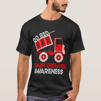 T-shirt Kids Dump Truck Red Ribbon Heart Disease Awareness
