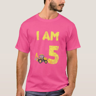 T-shirt Kids Family Construction Truck Excavateur Birthday