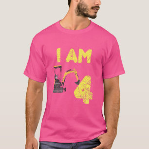 T-shirt Kids Family Construction Truck Excavateur Birthday