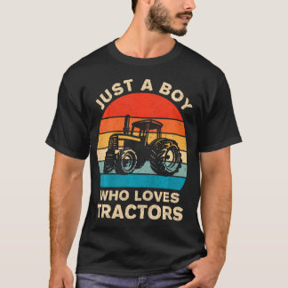 T-shirt Kids Farm Lifestyle Just A Boy Who Loves Tractors 