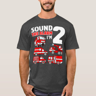 T-shirt Kids Fire Truck 2 et Birthday Toddler Boy Firefigh