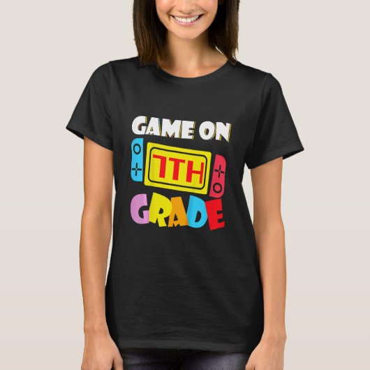 T-shirt Kids Game On 7th Grade Gaming First Day Back To Sc (Devant)