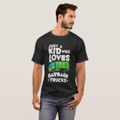 T-shirt Kids Garbage Day Boys Just A Kid Who Loves Garbage (Devant entier)