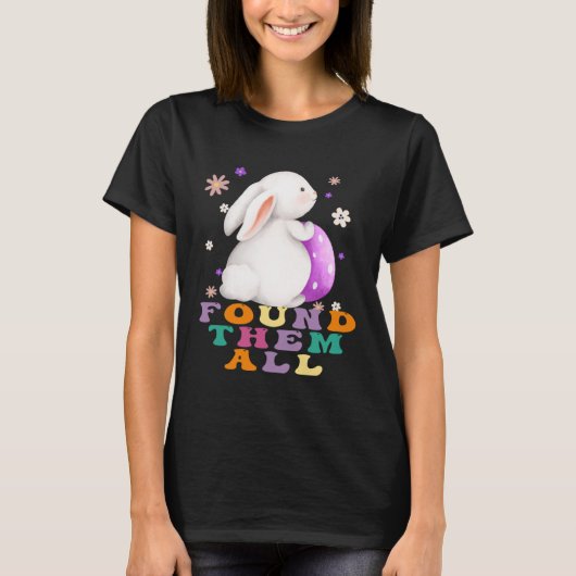 T-shirt Kids Happy Easter Cute Rabbit Bunny Ear Easter Egg (Devant)