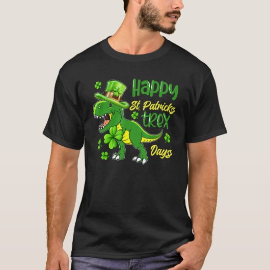 T-shirt Kids Happy St Patricks Trex Day Cute Dinosaur Luck (Devant)