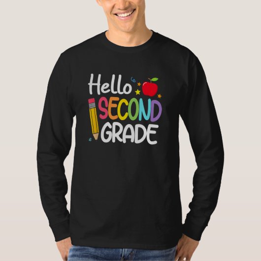 T-shirt Kids Hello Second Grade First Day Of School Teache (Devant)