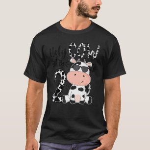 T-shirt Kids Holy Cow I'm 2 Birthday Boy 2nd Cow Farm Anim
