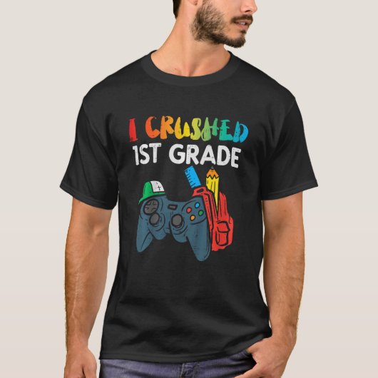 T-shirt Kids I Crushed 1st Grade Gamer Boys Last Day Of Sc (Devant)