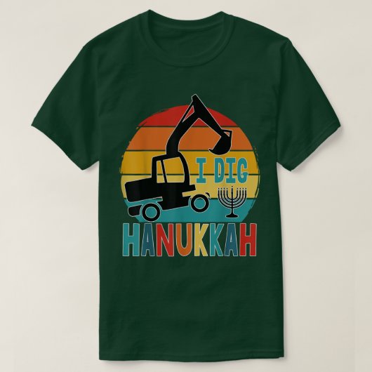 T-shirt Kids I Dig Hanukkah Ecavator Construction Toddler (Design devant)