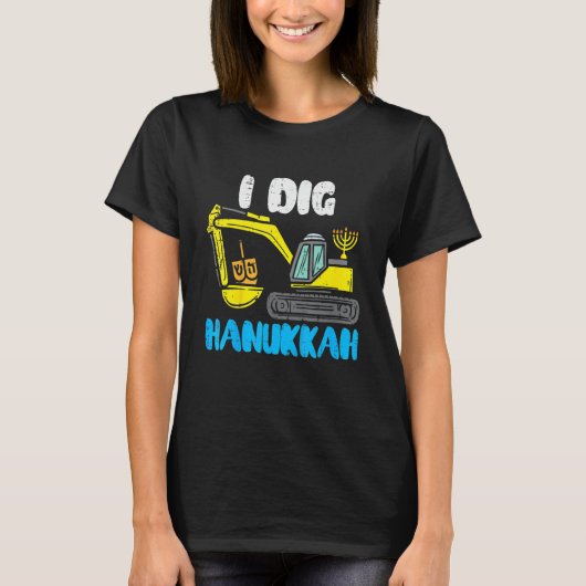 T-shirt Kids I Dig Hanukkah Excavator Construction Toddler (Devant)