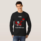 T-shirt Kids I Dig Valentines Day Hearts Tractor Funny Tod (Devant entier)
