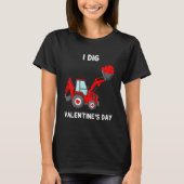 T-shirt Kids I Dig Valentines Day Hearts Tractor Funny Tod (Devant)