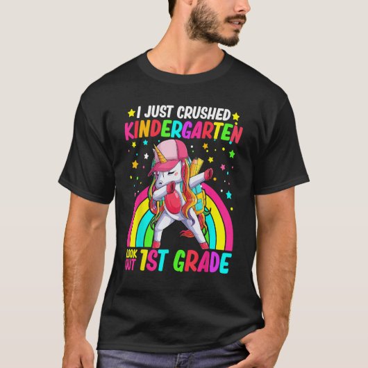 T-shirt Kids I Just Crushed Kindergarten Look Out First Gr (Devant)