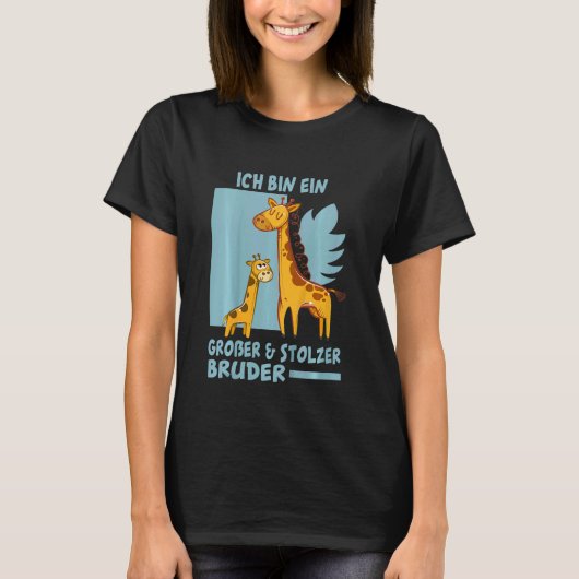 T-shirt Kids Ich Bin Ein Große Und Stolzer Bruder Giraffe (Devant)