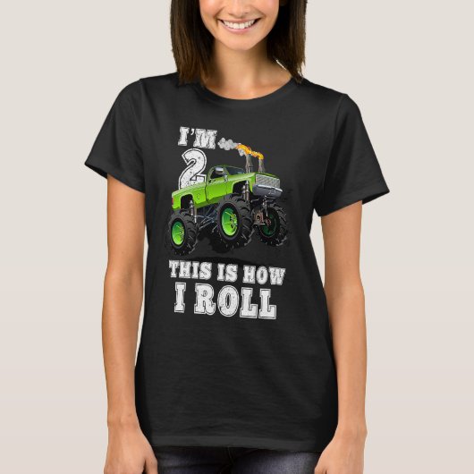 T-shirt Kids I'm 2 This Is How I Roll Monster Truck (Devant)