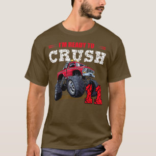 T-shirt Kids I'm Ready to Crush 11 Years Old Truck 11th Bi