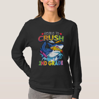T-shirt Kids I'm Ready To Crush 2nd Grade Shark Back To Sc