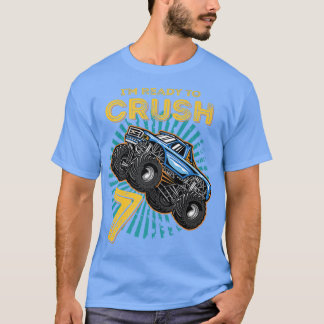T-shirt Kids I'm Ready To Crush 7 Monster Truck 7yr Old Bi
