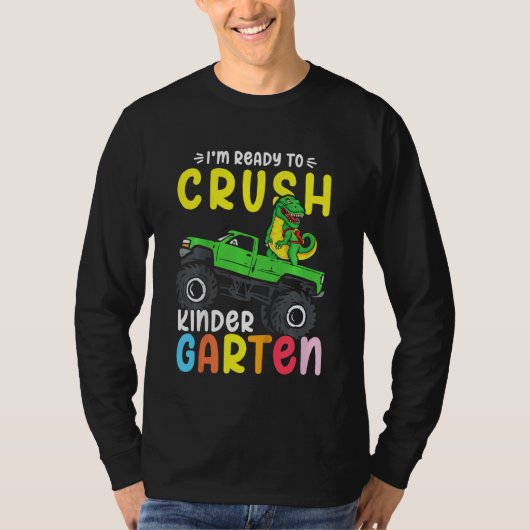 T-shirt Kids I'm Ready To Crush Kindergarten Dino Monster  (Devant)