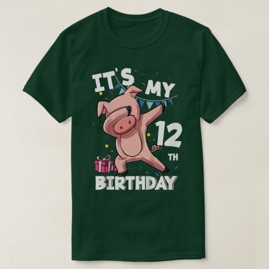 T-shirt Kids Its My12th Birthday  (Design devant)