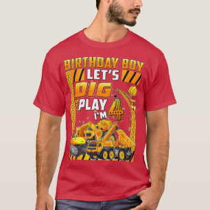 T-shirt Kids Kids Dig 4 Years Construction Truck Boys 4th