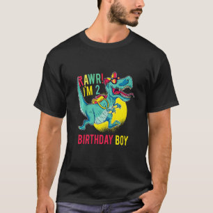 T-shirt Kids Kids Rawr I'm 2 Dinosaur Trex 2nd Birthday Ch