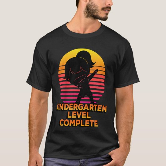 T-shirt Kids Kindergarten Level Complete Silhouette Dabbin (Devant)