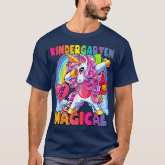 T-shirt Kids Kindergarten Magical Dabbing Unicorn Back To 