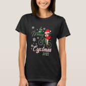 T-shirt Kids Merry Cyclmas Chrismas Tree 2022 Biking Cycli (Devant)