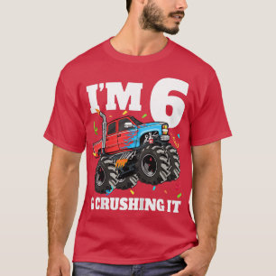 T-shirt Kids Monster Truck 6th Birthday Boy 6 Six Year Old