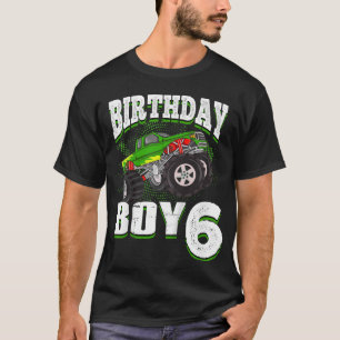 T-shirt Kids Monster Truck Birthday Boy Is 6 Kids 6th Birt