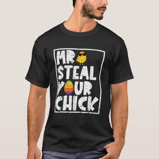 T-shirt Kids Mr Steal Your Chick Funny Easter Spring Toddl (Devant)