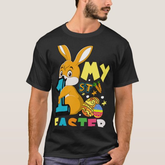 T-shirt Kids My 1st Easter Bunny Christian Easter Day (Devant)