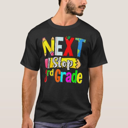 T-shirt Kids Next Stop 3rd Grade First Day Of School Hello (Devant)